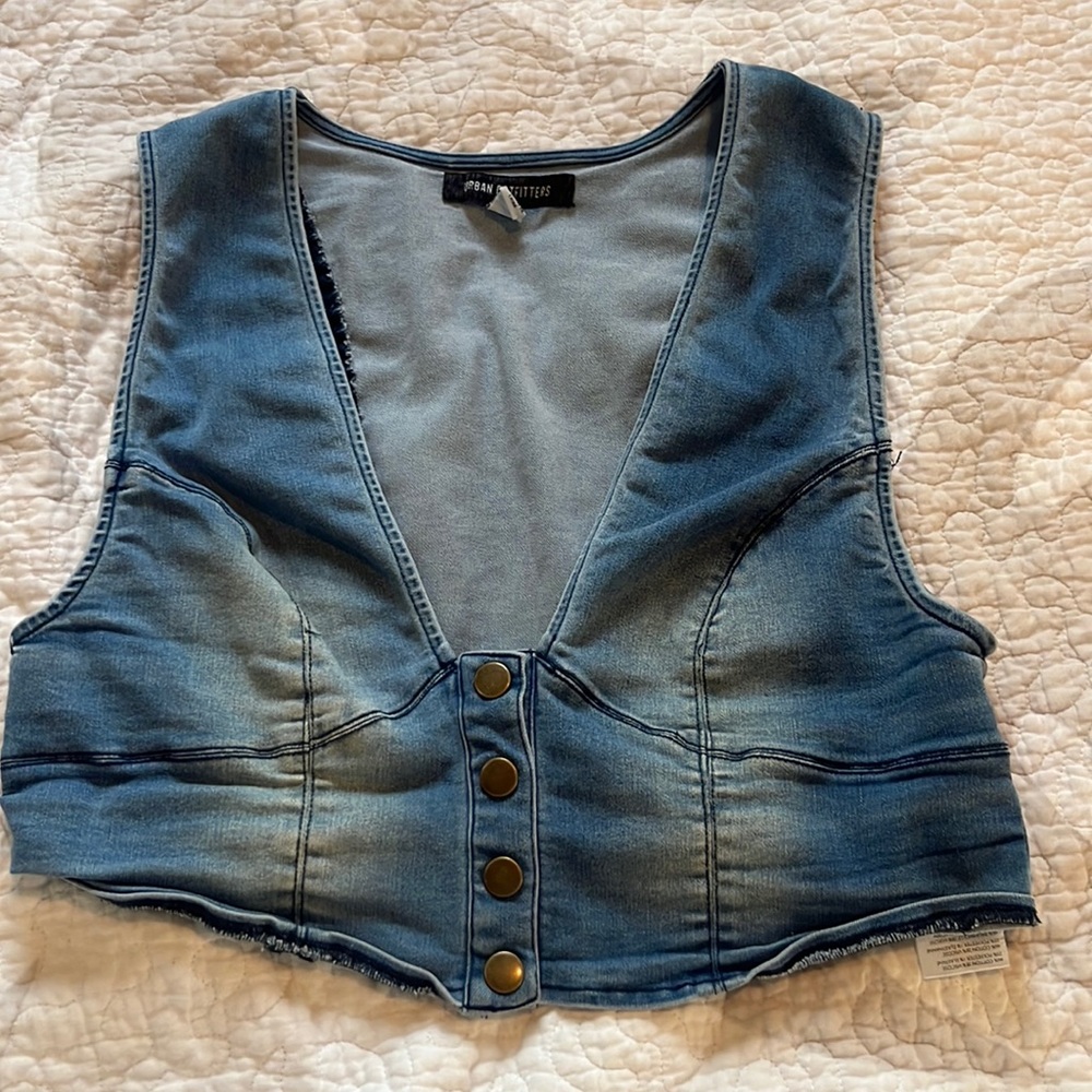 Urban Outfitters denim cropped vest